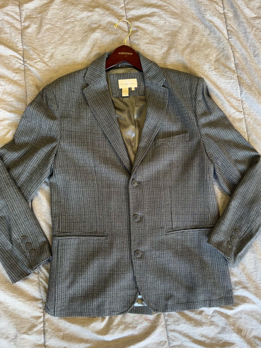 The Territory Ahead Men's Gray Glen Plaid Sport Coat - Classic Notch Lapel